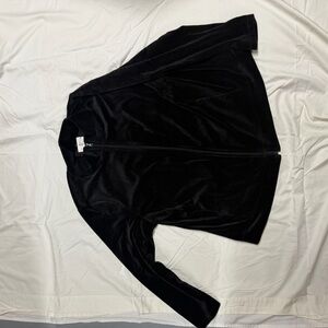 Talbots Black Velvet Zip-Front Women's Jacket